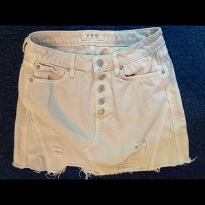 White Denim Mini Skirt
